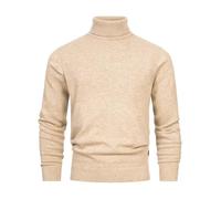 Indicode INMargous Pull classique à col roulé pour homme | Pull en tricot pour homme, Crème irlandaise, XL