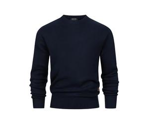 Indicode INTrax Pull en tricot fin à col rond pour homme - Pull en tricot pour homme, Sky Captain, M
