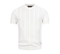 Indicode InVarson T-shirt d'été pour homme avec motif en tricot vertical, blanc cassé, XL