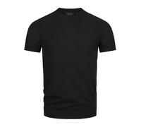Indicode INVasko T-shirt en maille fine avec ourlet en maille côtelée | T-shirt d'été pour homme, Noir , S