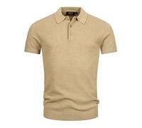 Indicode INVorm Polo pour homme en maille fine avec ourlet en maille côtelée | Polo en coton pour homme, Cornstalk, L