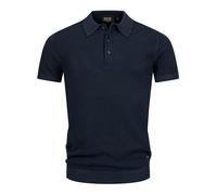 Indicode INVorm Polo pour homme en maille fine avec ourlet en maille côtelée | Polo en coton pour homme, bleu marine, L