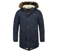 Indicode IDPulsoor Homme Veste d'hiver Parka doublée avec doublure et capuche en peluche Poches à rabat Mélange de coton Regular Fit, Taille:2XL, Couleur:Navy (400)