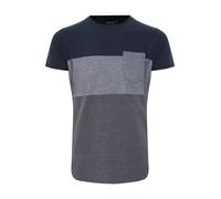 INDICODE JEANS T-Shirt bleu foncé / gris chiné, Taille XL