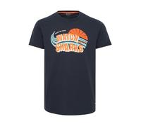 INDICODE JEANS T-Shirt 'Daniel' bleu marine / menthe / orange foncé / blanc, Taille L
