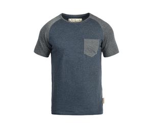 INDICODE JEANS T-Shirt 'Gresham' bleu marine / gris chiné, Taille XL