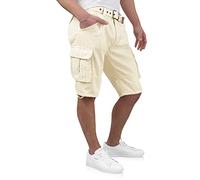 Indicode Kjeld Short cargo, avec 6 poches, ceinture, en 100 % coton, bermuda d'été, court, pour homme