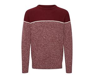 Indicode Lynn Pull en tricot fin pour homme avec col rond, Bordeaux (201), XL