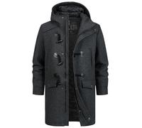 Indicode Hommes Liam Coat | Manteau d'hiver duffle-coat Black Mix L