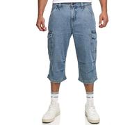 Indicode Nicolas Check Short cargo 3/4 pour homme avec ceinture | Short pour homme en coton, M