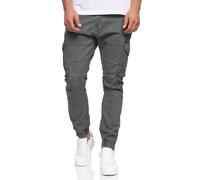 Indicode Hommes Alex Cargo Pants | Pantalon Cargo en Coton avec 6 Poches Iron XL