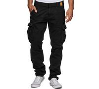 Indicode Hommes William Cargo Pants | Pantalon Cargo en Coton avec Ceinture New Black XL