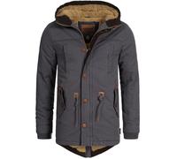 Indicode Hommes Barge Winter Jacket | Veste d'hiver avec capuche et doublure teddy Dk Grey M