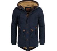 Indicode Hommes Barge Winter Jacket | Veste d'hiver avec capuche et doublure teddy Navy M