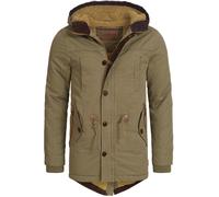 Indicode Hommes Barge Winter Jacket | Veste d'hiver avec capuche et doublure teddy Army XL