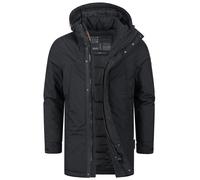 Indicode INBenyot Veste d'hiver à capuche pour homme - Veste demi-saison pour homme, Noir , S