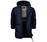 Indicode Parka Homme INLondoy - doudoune matelassée hiver avec capuche longue