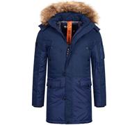 Indicode Parka Homme Jarl - manteau hiver chaud capuche à fausse fourrure