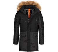 Indicode Parka Homme Jarl - manteau hiver chaud capuche à fausse fourrure