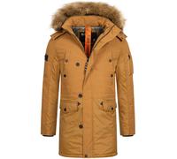 Indicode Parka Homme Jarl - manteau hiver chaud capuche à fausse fourrure