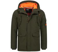 Indicode Parka Homme Ocala - manteau hiver chaud long avec capuche urbaine