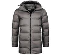 Indicode Hommes Parkkish Coat | Parka d'hiver à capuche Pewter XL