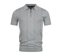 Indicode Polo INSago pour homme avec fermeture éclair | Polo pour homme col polo en coton, Lt Grey Mix, XL