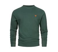 Indicode Pull à col rond pour homme INGuadalupe avec col ras du cou en coton, Vert jungle, S