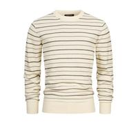 Indicode Pull en tricot Inmoltilion pour homme 100 % coton | Pull en tricot pour homme, White Asparagus, XL