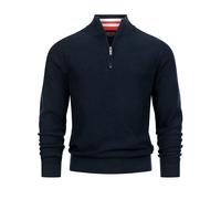 Indicode INBull Pull en tricot pour homme 100 % coton avec col zippé | Pull pour homme, Sky Captain, S