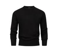 Indicode INTrax Pull en tricot fin à col rond pour homme - Pull en tricot pour homme, Noir , M