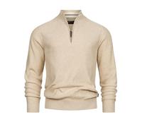 Indicode Pull pour homme INBull en tricot en 100% coton avec col zippé | Pull pour homme, 3XL