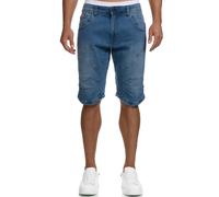 Indicode Hommes Leon Shorts | Pantalon Court composé à 98% de Coton Blue Wash L