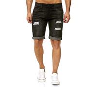 Indicode Short en jean Kaden, Noir côtelé., XL