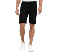 Indicode Hommes Caden Jeans Shorts | Pantalon Court en Jean à 5 Poches Ultra Black S