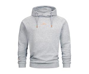 Indicode Sweat-shirt INVir pour homme avec col châle et capuche, sweat à capuche pour homme, Lt Grey Mix, M