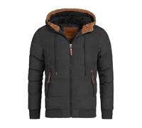 Indicode Hommes Adeline Winter Jacket | Veste d'hiver avec capuche doublée Black XL