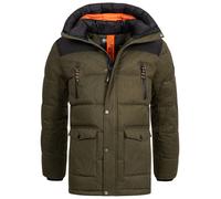 Indicode Veste Homme Krem - doudoune matelassée hiver avec capuche chaude