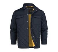 Indicode Veste matelassée INDome pour homme avec col en velours côtelé et surpiqûre en losanges - Doudoune pour homme, Sky Captain, XL