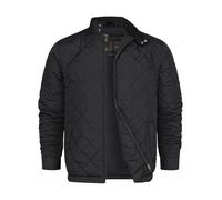 Indicode Veste matelassée INDoro pour homme avec col en velours côtelé et surpiqûre en losanges - Doudoune pour homme, Noir , L