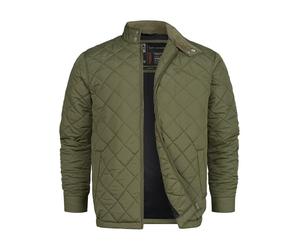 Indicode Veste matelassée INDoro pour homme avec col montant et matelassage en losanges | Doudoune pour homme, army, L