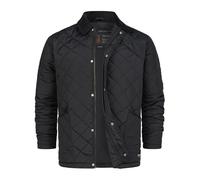 Indicode Veste matelassée INDram pour homme avec col en corduroy et motif losange | Doudoune pour homme, Noir , L