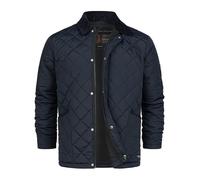 Indicode Veste matelassée INDram pour homme avec col en velours côtelé et surpiqûre en losanges - Doudoune pour homme
