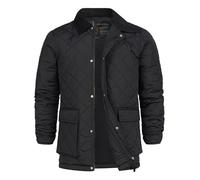 Indicode Veste matelassée INDrills pour homme avec col en velours côtelé et surpiqûre en losanges - Doudoune pour homme, Noir , XL