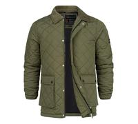 Indicode Veste matelassée INDrills pour homme avec col en velours côtelé et surpiqûre en losanges - Doudoune pour homme, army, XXL