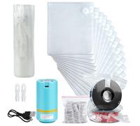indiedouker Kit de sacs de rangement à filament avec pompe automatique, 30 grands sacs sous vide (33 x 38,1 cm) + 30 déshydratants, résistants à la poussière et à l'humidité, parfaits pour le