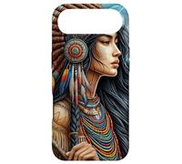 Indien amérindien Femme avec Loup Blanc Vintage Cadeaux Coque pour iPhone Air