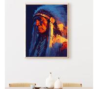 Indien Diamond Painting Adulte, Homme 5D DIY Peinture Diamant Complet Set, Diamant Cristal Art Broderie Adultes Enfants Peinture Kit, pour Décoration Murale Maison Cadeau 90x120 cm PjY5489 9-5