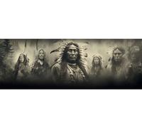 Indien tribu Diamond Painting Grand Format 300x100cm, 5D Diamond Painting Adulte Peinture Diamant, DIY Diamant Painting, Puzzle Broderie Diamant Kit Complet, pour Murale Salon Decoration Gifts, 476L