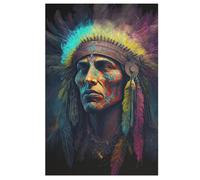 Indiens 1000 Pièces Puzzle en Bois pour Adultes Enfants, Puzzles Impossible, Jeu D'adresse pour Toute La Famille, 78×53cm